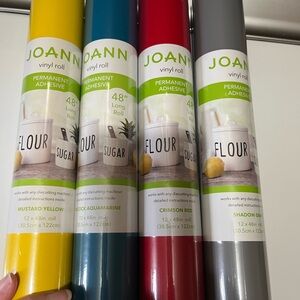Joann Vinyl Roll Set - Mustard, Aquamarine, Crimson, Shadow